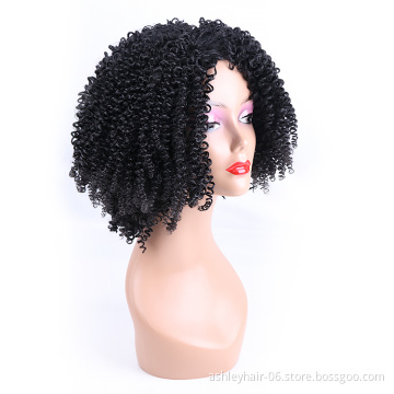 Julianna Kanekalon Futura Wigs Mid Length Supliers Very Short Kinky Curly Wavy Woman Synthetic Hair Wig Short For Afro Women
